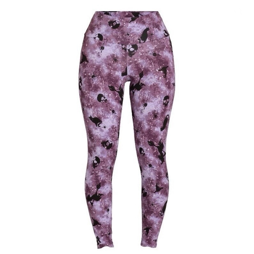 No Boundaries Halloween Leggings XS 0-2 New with Tags Witch Fly Purple Black